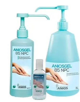 Frascos do Aniosgel 85 NPC gel antisséptico para antissepsia da pele em procedimentos cirúrgicos