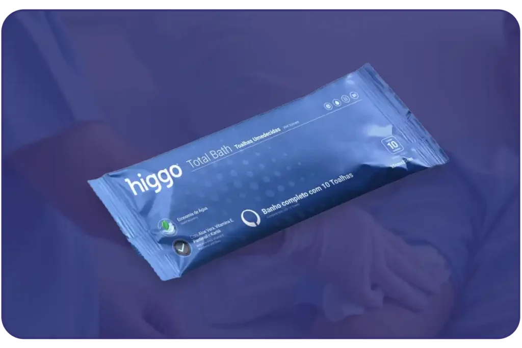 Toalhas umedecidas Total Bath para banho no leito completo e confortável em pacientes acamados